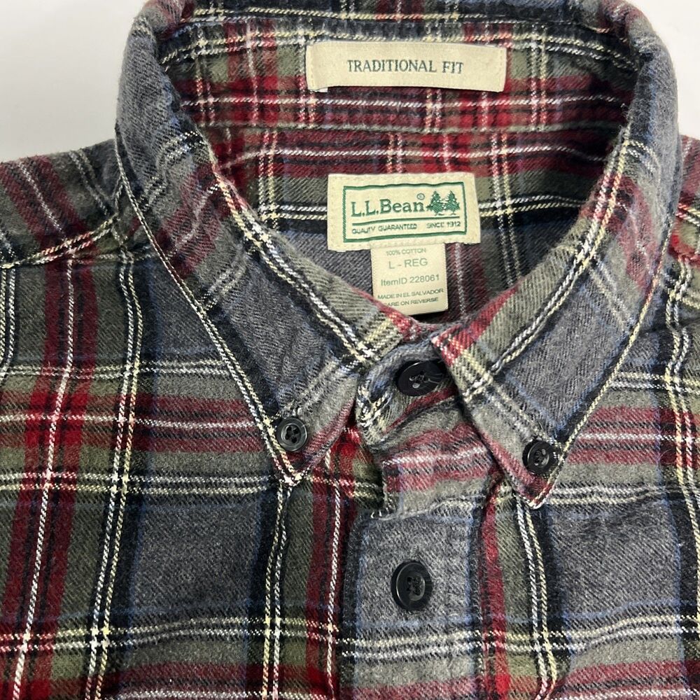 LL Bean Traditional Fit Flannel Large